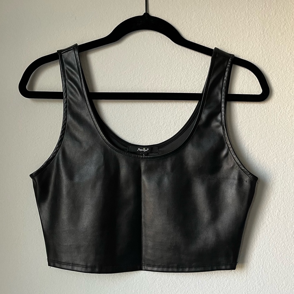 brand new papaya large leather tank top
